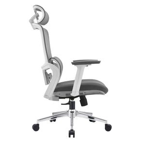 Elena Ergonomic Office Chair | High Back | Fabric Seat | Grey | Adjustable Lumbar Support
