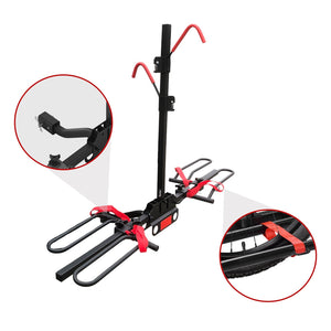 2-Bicycle Bike Rack with 2" Hitch Mount Platform | Rear Car Carrier | Foldable