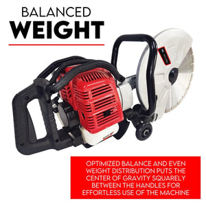 Petrol Demolition Saw | 75CC Concrete Cut Off Wet Road Cutter | Brick Cutting | 350MM Blade
