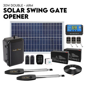 Double Swing Gate Opener Automatic Full Solar Power Kit | Remote Control