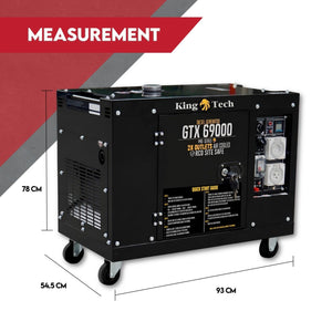 KINGTECH Diesel Generator | 8.4kW Max | 6kW Rated | Single Phase | Portable 13HP Power
