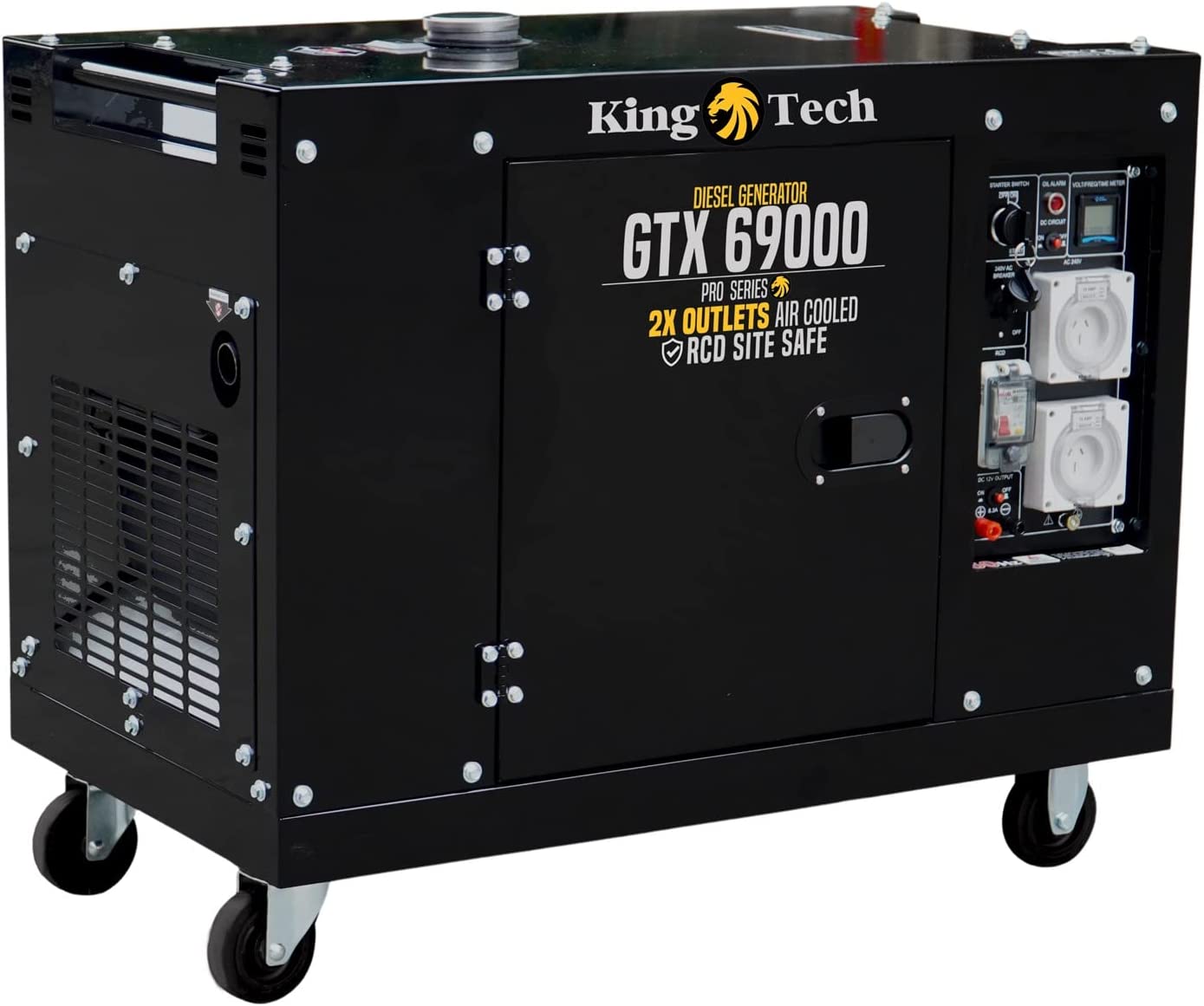 KINGTECH Diesel Generator | 8.4kW Max | 6kW Rated | Single Phase | Portable 13HP Power