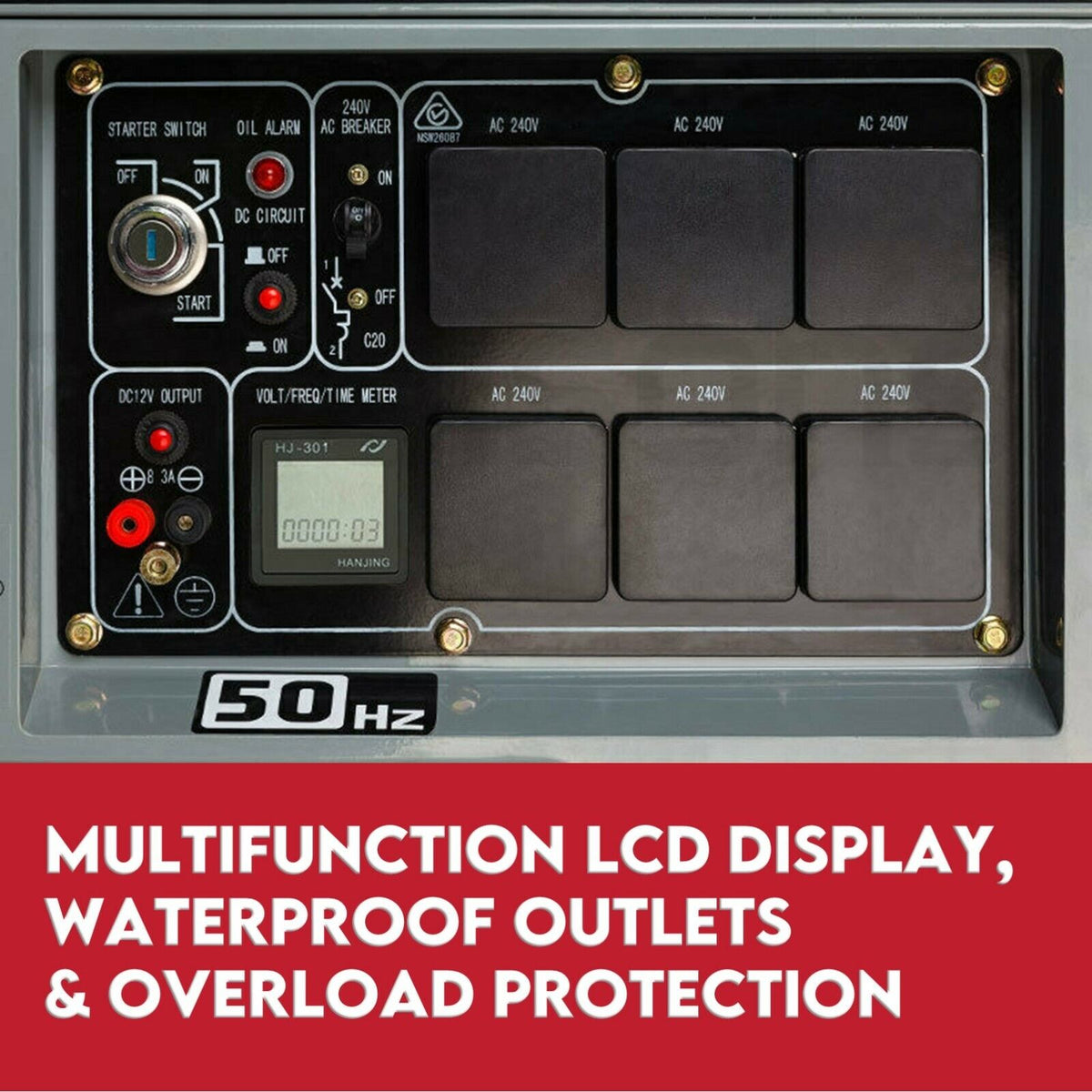 Diesel Generator | Single Phase | 8.4kW Rated | 6kW | 13HP Portable Backup Power