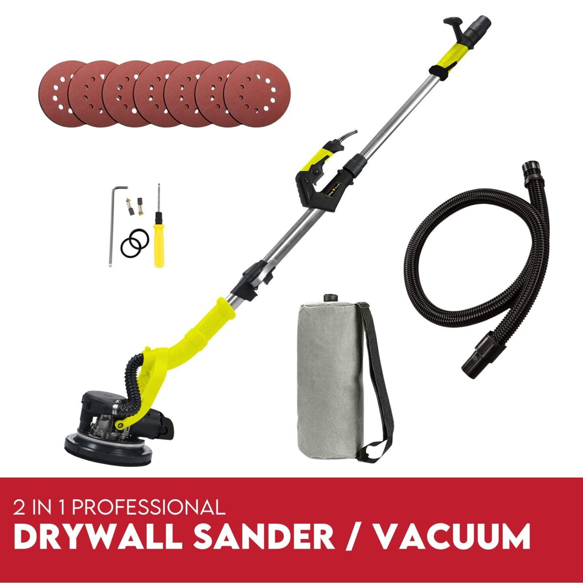 Drywall Sander | Hand-Held Electric Machine | Vacuum Plasterboard Power Tool