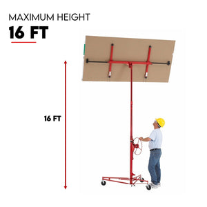 16FT Drywall Gyprock Panel Lifter Plaster Board Sheet Hoist Lift Plasterboard