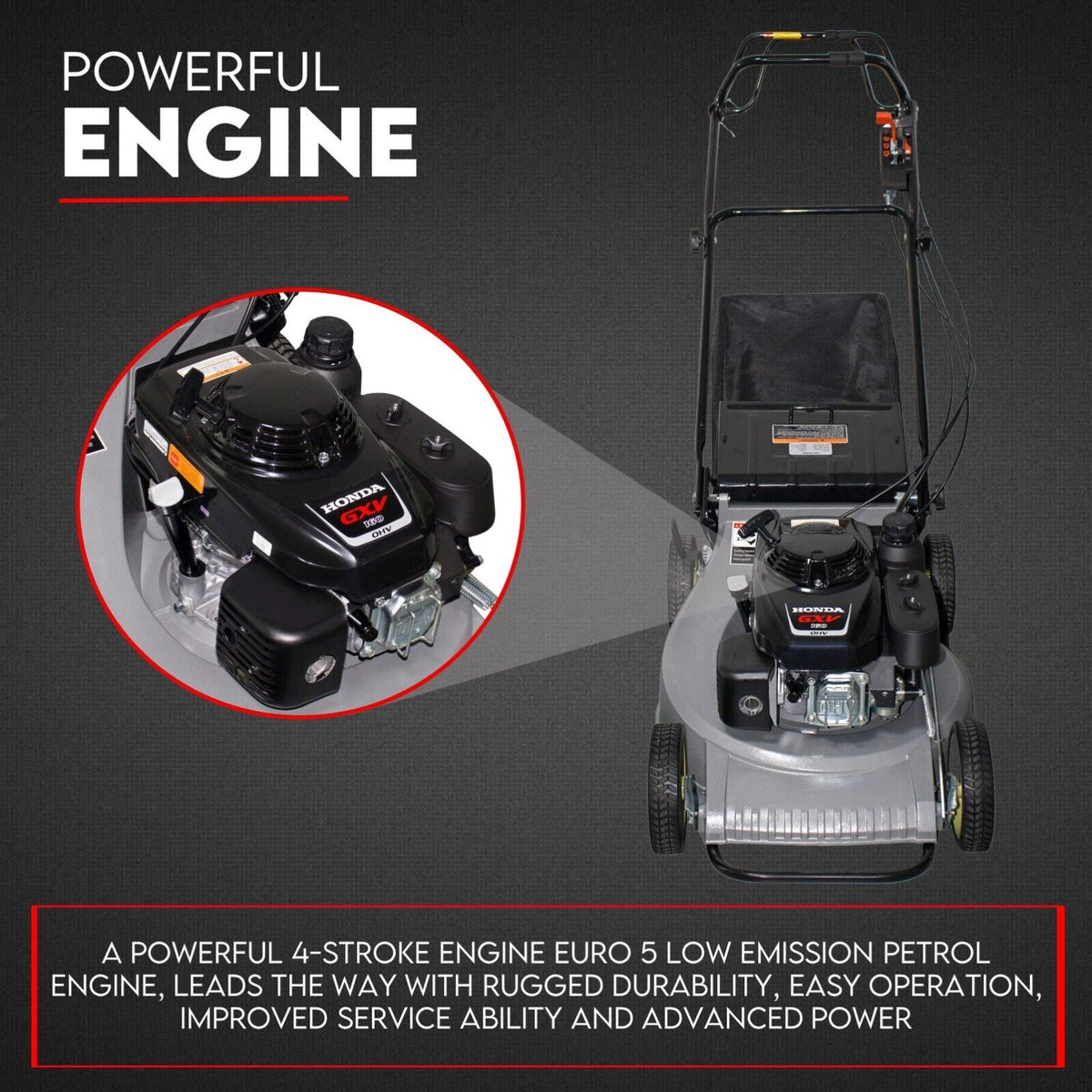 Self-Propelled Lawn Mower | 21" Alloy Body | 5.5HP Honda Engine | Mulching Function
