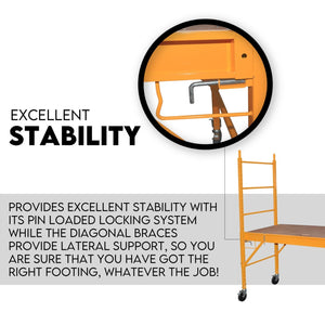 450kg Mobile Scaffold Ladder Scaffolding Platform | Portable Ladder | Work Safety