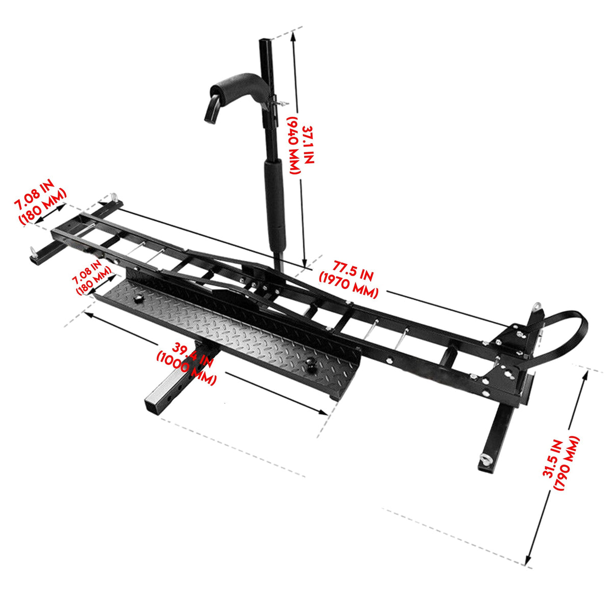 Motorcycle Motorbike Carrier Rack Towbar Arm Rack | Dirt Bike Ramp | Brake Lights