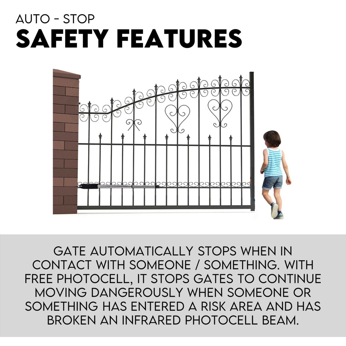 Swing Gate Opener Automatic Full Solar Power Kit | Remote Control