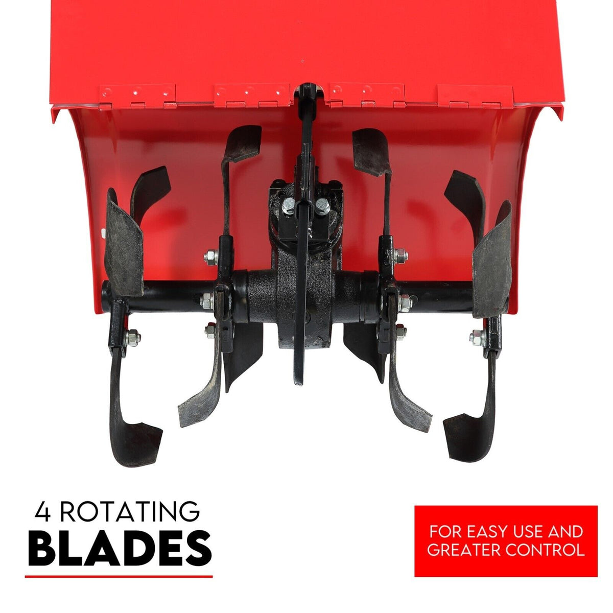 Petrol Tiller Cultivator | 212cc | 4 Blades | Rotary Hoe | Handheld Garden Tool