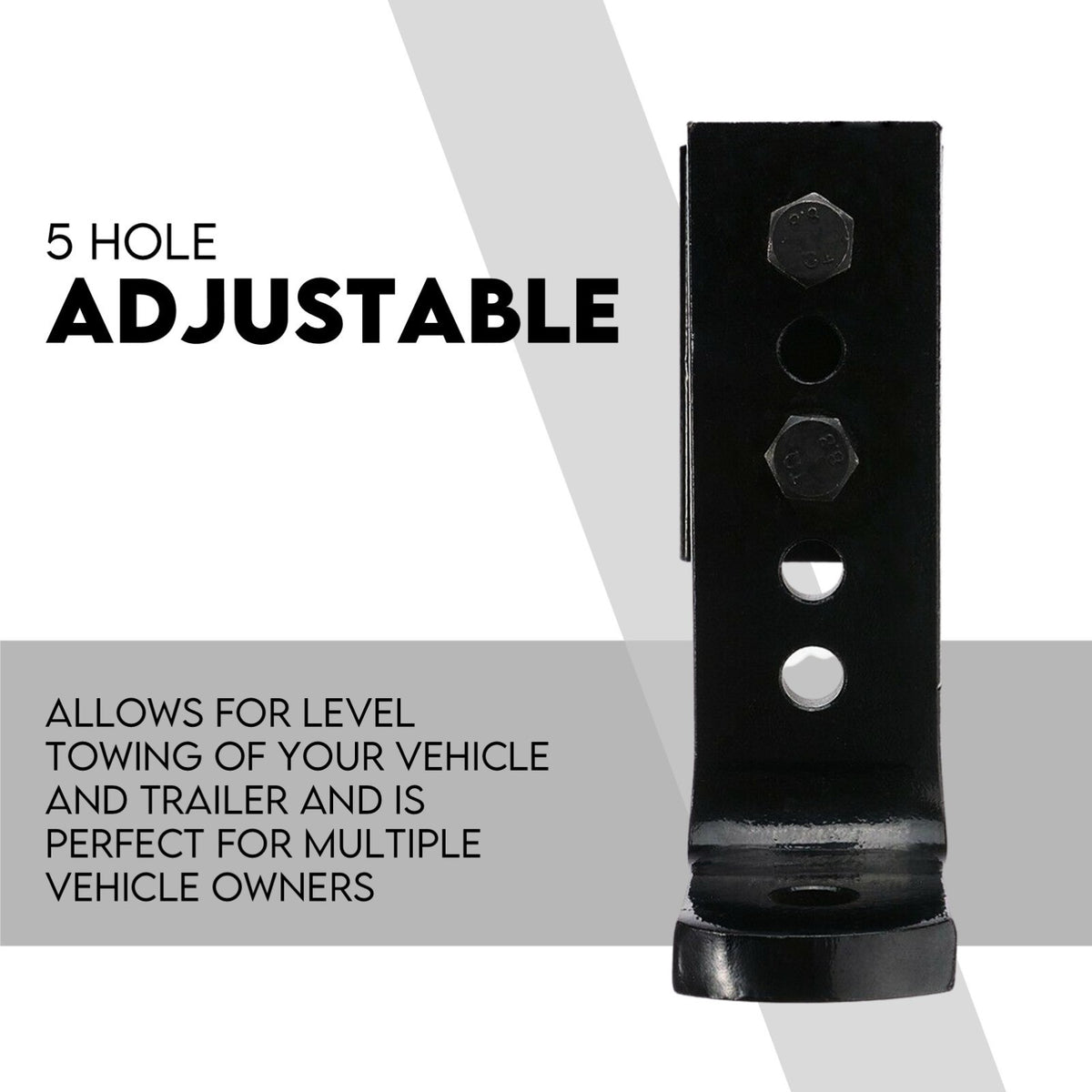 Adjustable Drop Towbar with 2" Hitch, Ball Mount Tongue for Trailer - 4000KG