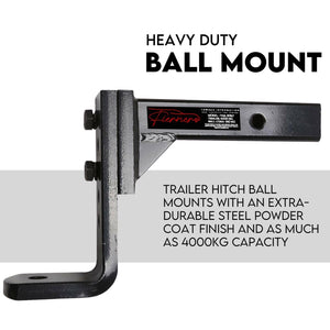 Adjustable Drop Towbar with 2" Hitch, Ball Mount Tongue for Trailer - 4000KG