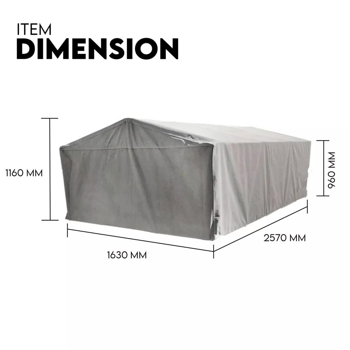8x5 Box Trailer Cage Canvas Cover | 900mm | 3 Foot | Thick Rip-Resistant Waterproof