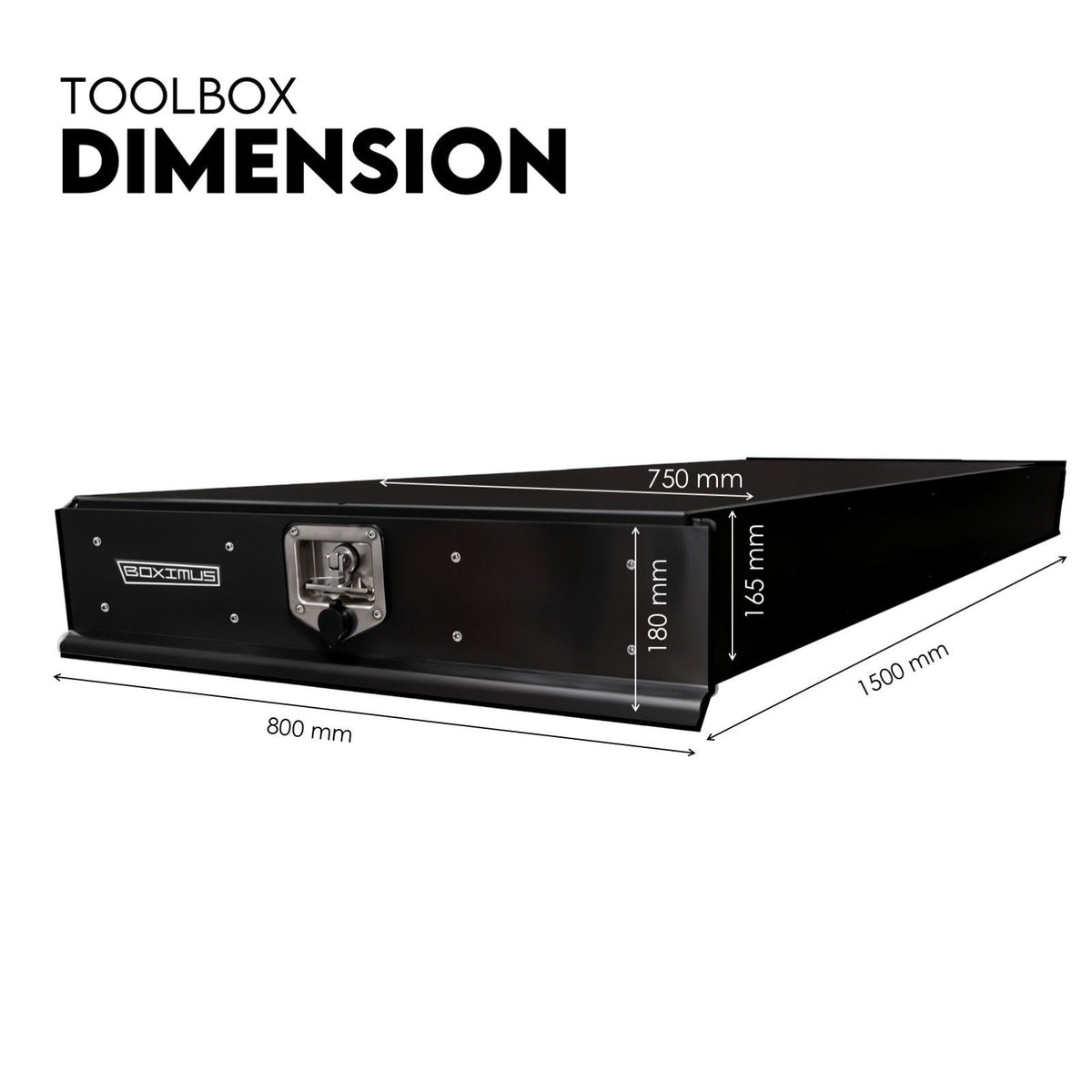 Under Tray Body Tool Box Trundle Drawer | 1500 Long | UTE Truck ToolBox | Black