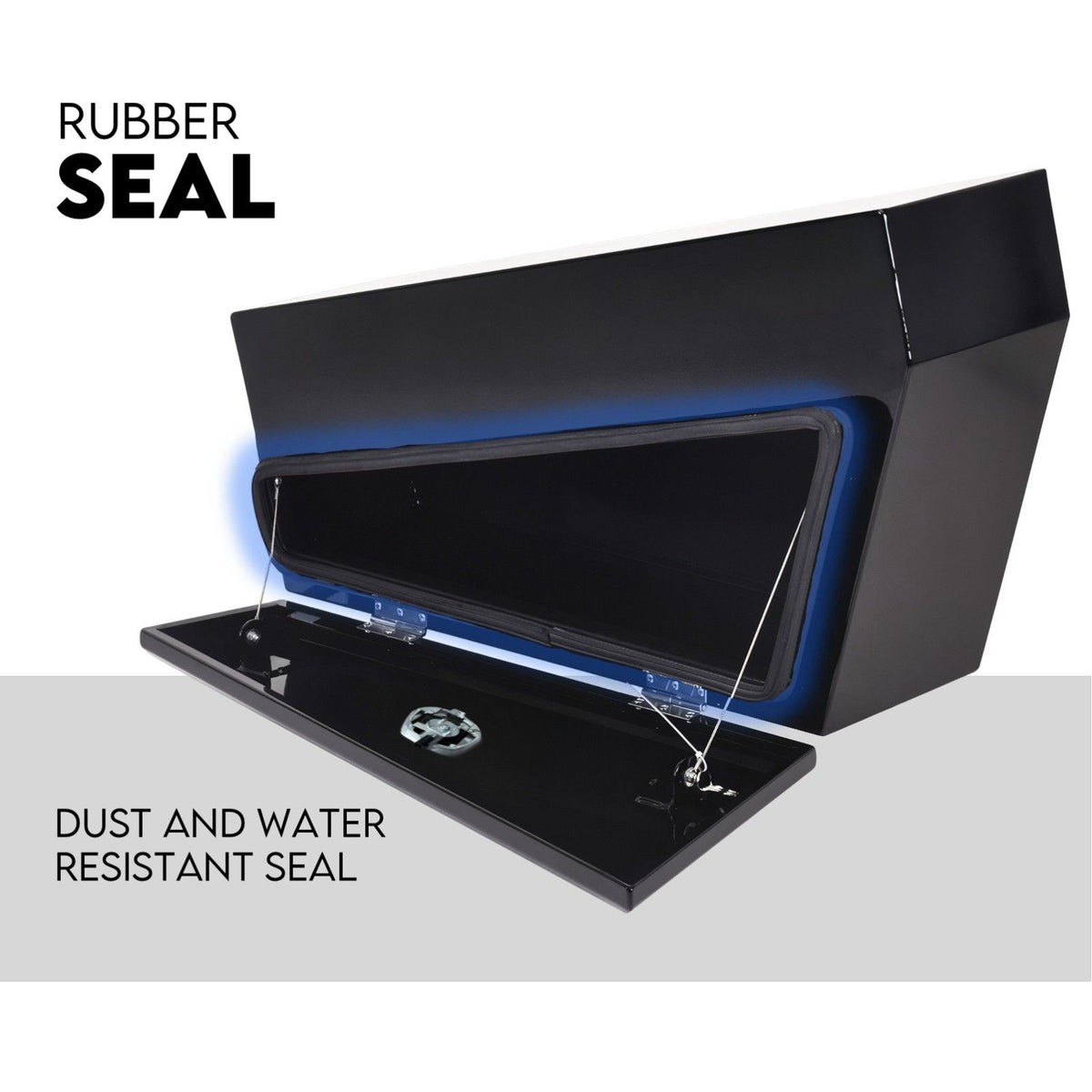 Black Steel 750mm Under Tray Tool Box Underbody Pair Set