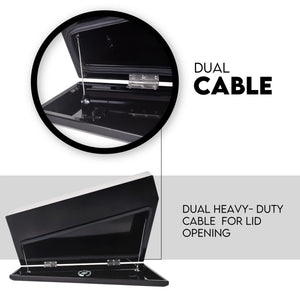 Black Steel 750mm Under Tray Tool Box Underbody Pair Set