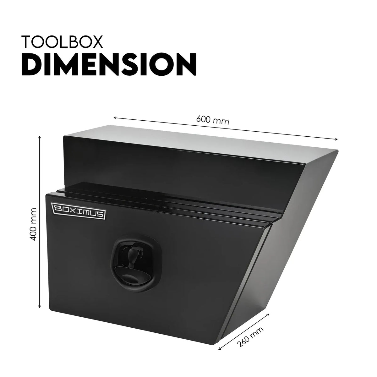 Under Tray Tool Box | Black Aluminium | 600mm | Pair Set