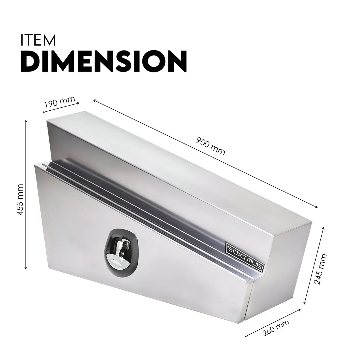 Black Steel 900mm Under Tray Tool Box Underbody Pair Set