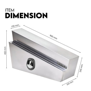 Black Steel 900mm Under Tray Tool Box Underbody Pair Set