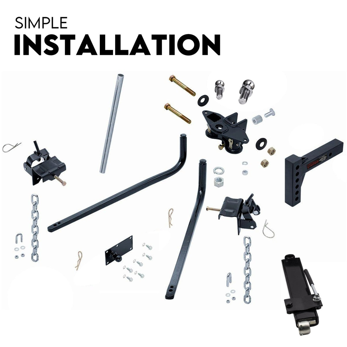 Weight Distribution Hitch System Load Leveller Caravan | Anti Sway Bars | 800Lb