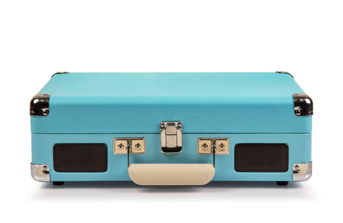 Crosley Cruiser Bluetooth Portable Turntable | Turquoise | Crosley Entertainment Stand Bundle