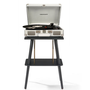 Crosley Cruiser Bluetooth Portable Turntable | White Sands | Crosley Entertainment Stand Bundle