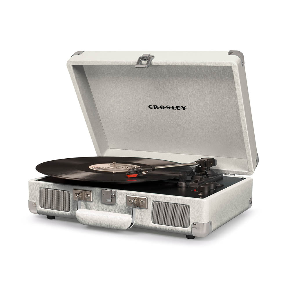 Crosley Cruiser Bluetooth Portable Turntable | White Sands | Crosley Entertainment Stand Bundle