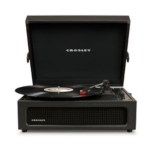 Crosley Voyager Bluetooth Portable Turntable | Black + Majority D40 Bluetooth Speakers | Black | Bundle