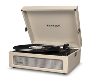 Crosley Voyager Bluetooth Portable Turntable + Record Storage Crate | Dune | Classic Music Bundle
