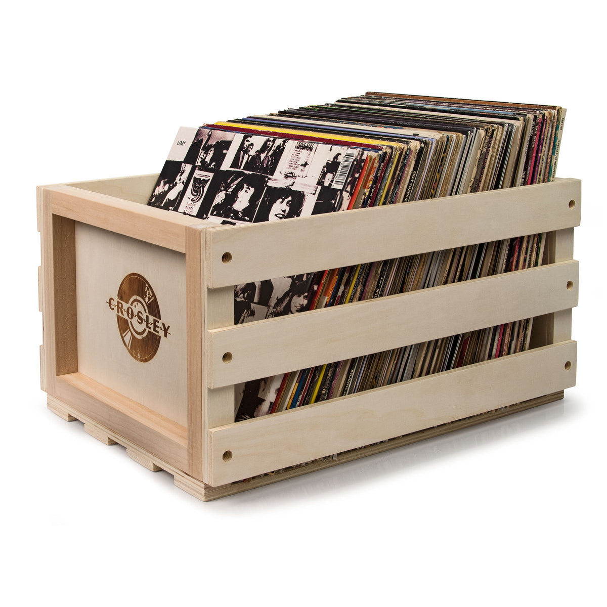Crosley Voyager Bluetooth Portable Turntable + Record Storage Crate | Dune | Classic Music Bundle