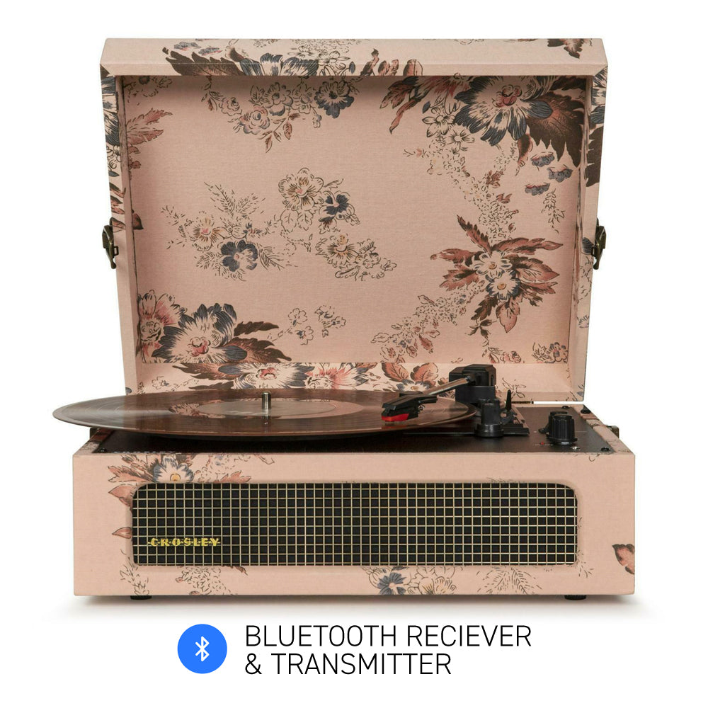 Crosley Voyager Bluetooth Portable Turntable | Floral | Vintage Music Experience