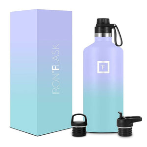 Iron Flask Narrow Mouth Bottle with Spout Lid | Cotton Candy | 64oz/1900ml