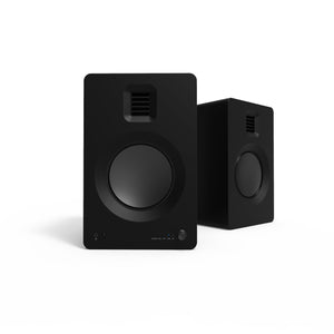 Kanto TUK 260W Powered Bookshelf Speakers | Bluetooth | USB | Phono Preamp | Matte Black | SE6 Black Stand Bundle