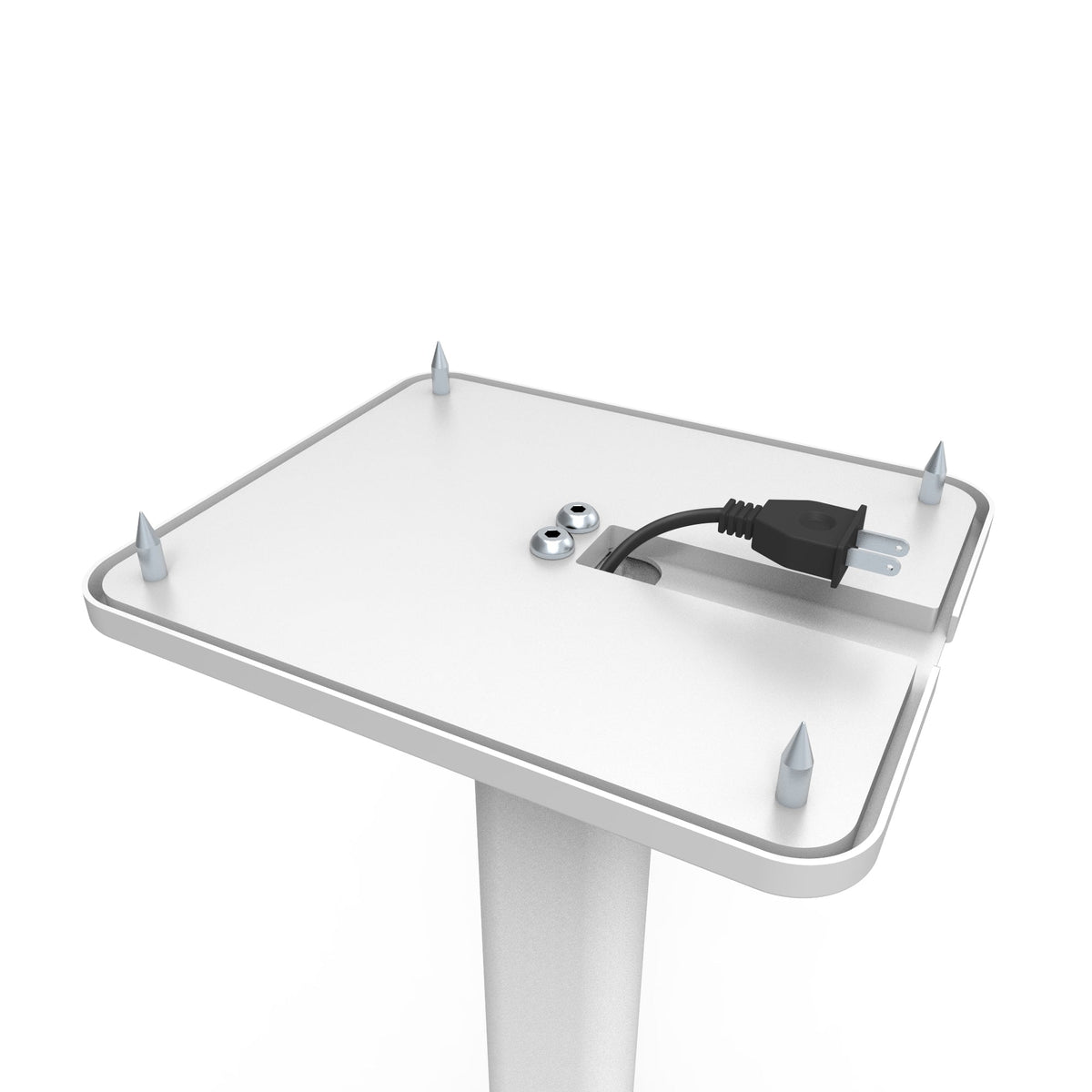 Kanto YU4 140W Powered Bookshelf Speakers | Bluetooth & Phono Preamp | Matte White | SP32PLW White Stand Bundle