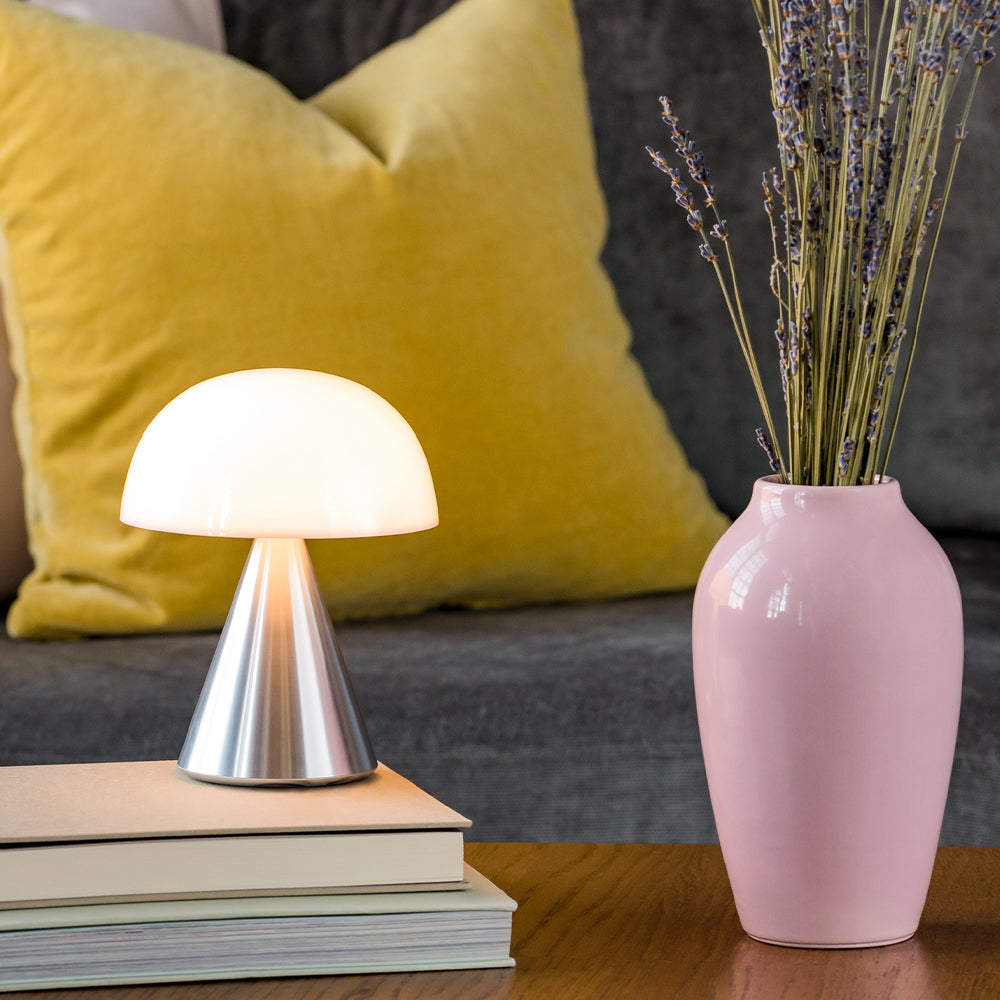 Lexon Mina L Large Portable LED Lamp | Aluminum Polish