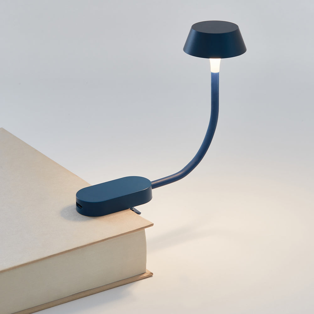 Lexon Mimi LED Lamp | Flexible Arm | Compact Lighting | Dark Blue