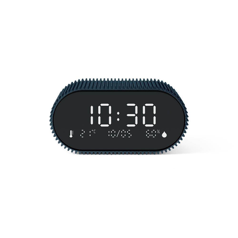 Lexon Ray LCD Alarm Clock | Temperature/Humidity Display | Blue