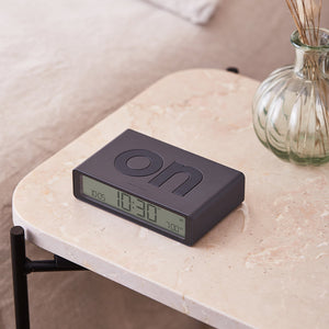 Lexon Flip Classic Reversible Alarm Clock | Grey | Compact & Modern Design