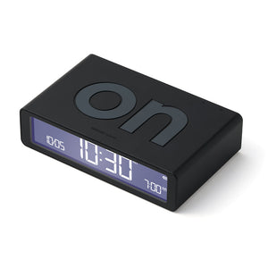 Lexon Flip Alarm Clock | Classic Reversible | Portable Travel Clock | Black