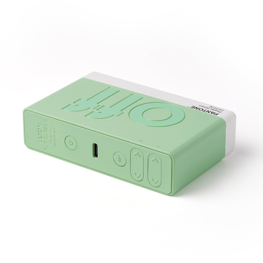 Lexon Flip Alarm Clock | Pantone | Green
