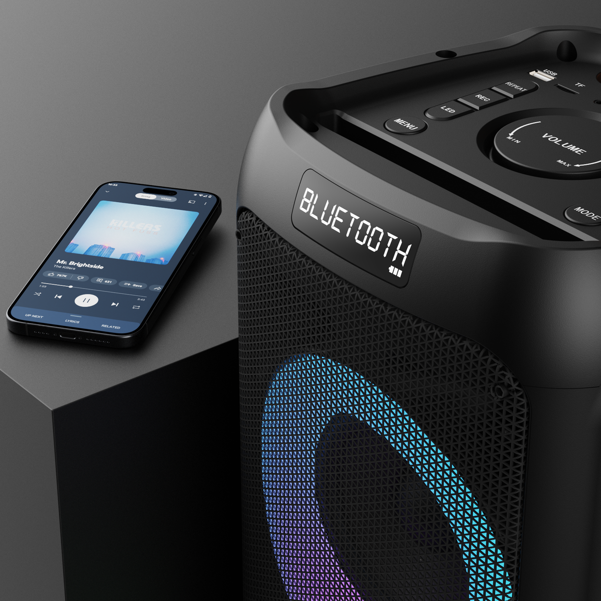 Majority P300 Party Speaker | 300W Karaoke & PA System | Portable Bluetooth Sound System