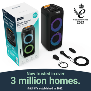 Majority P300 Party Speaker | 300W Karaoke & PA System | Portable Bluetooth Sound System