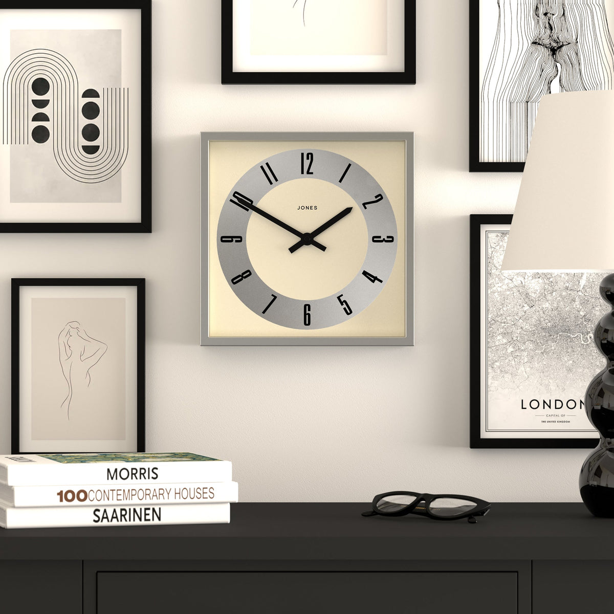 Jones Box Wall Clock | Silver