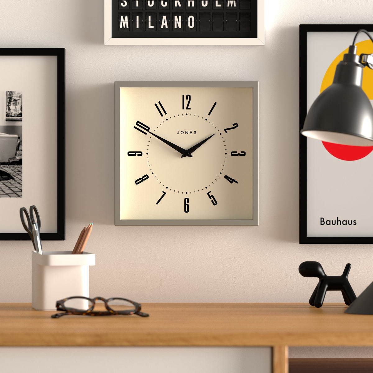 Jones Box Wall Clock | Grey