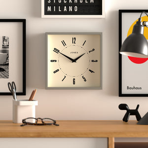 Jones Box Wall Clock | Grey