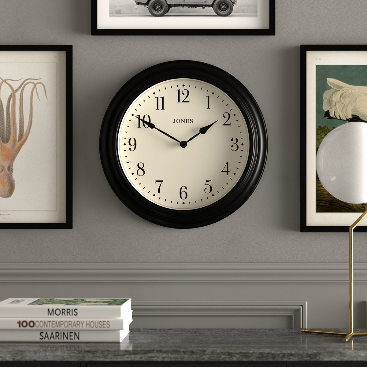 Jones Supper Club Clock | Black