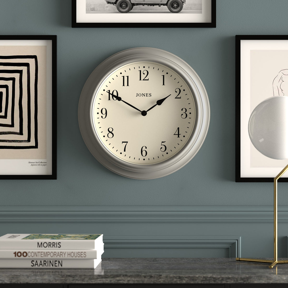 Jones Supper Club Clock | Cloud Grey