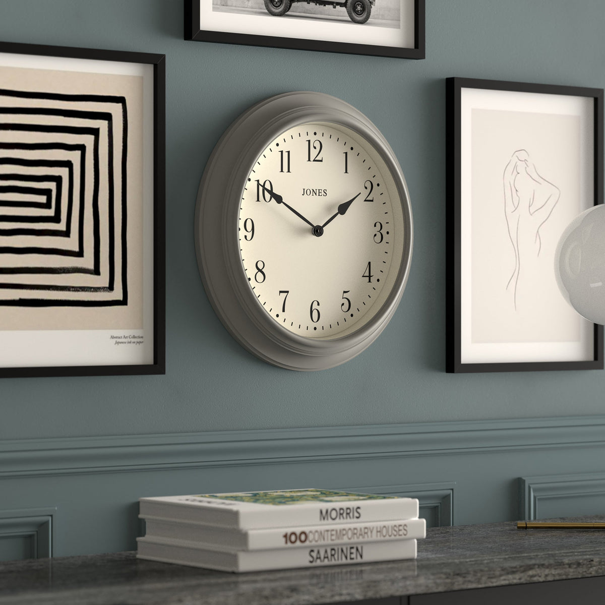 Jones Supper Club Clock | Cloud Grey