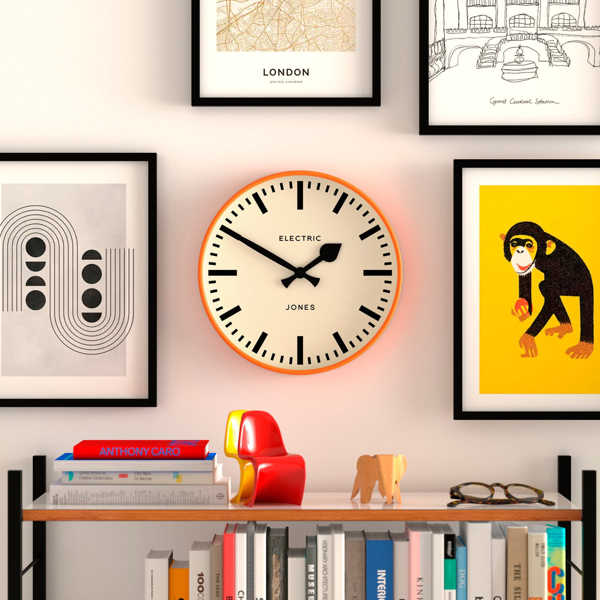 Jones Railway Wall Clock | Orange
