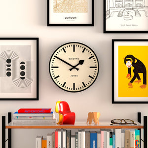Jones Railway Wall Clock | Black